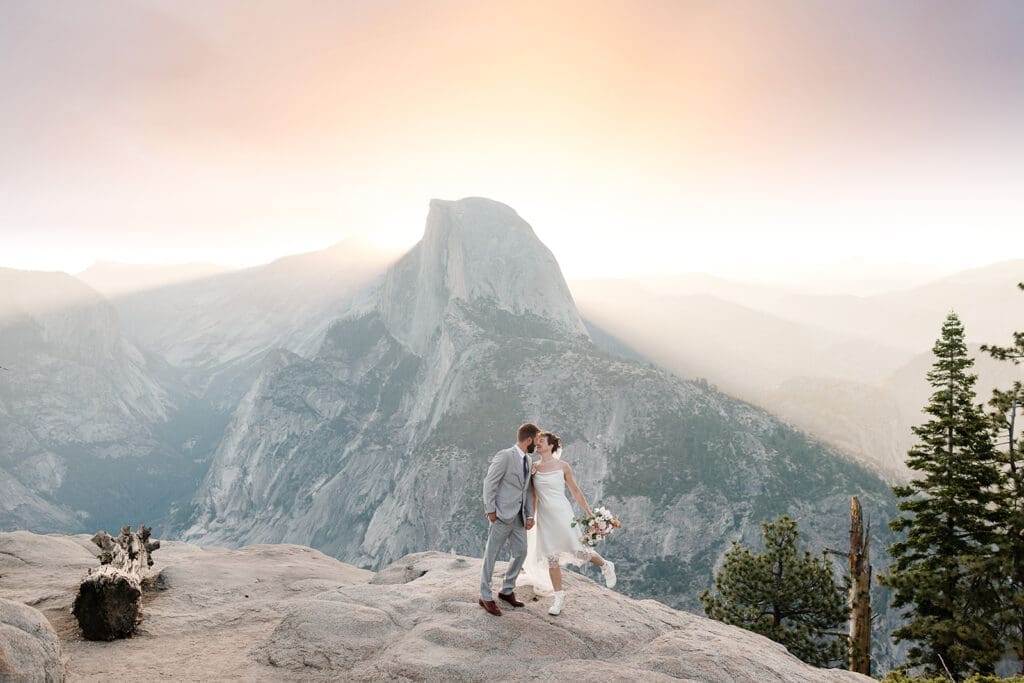 backlight photography sunrise yosemite elopement