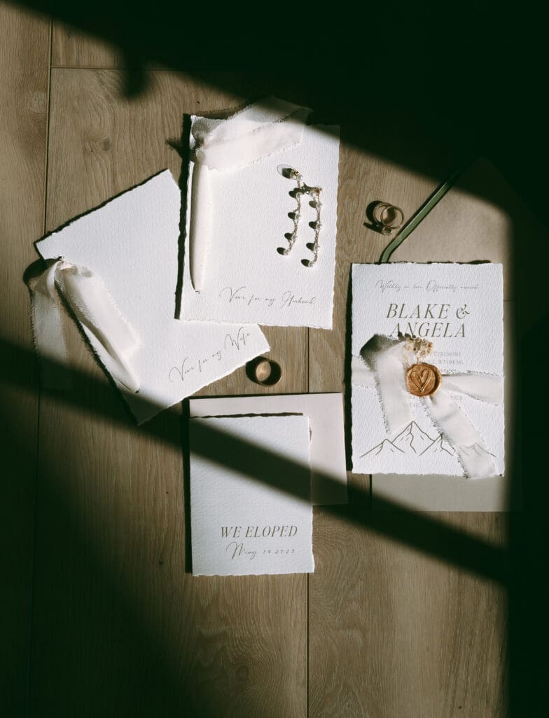 stationary details of a wedding in Jackson Hole horse ranch
